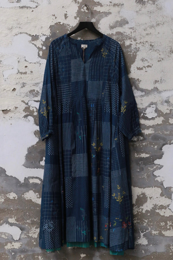 EKA 25 Spring/Summer Round Neck Raglan Sleeve Midi Dress EKA-SS/25/69/PRILL-NAVY